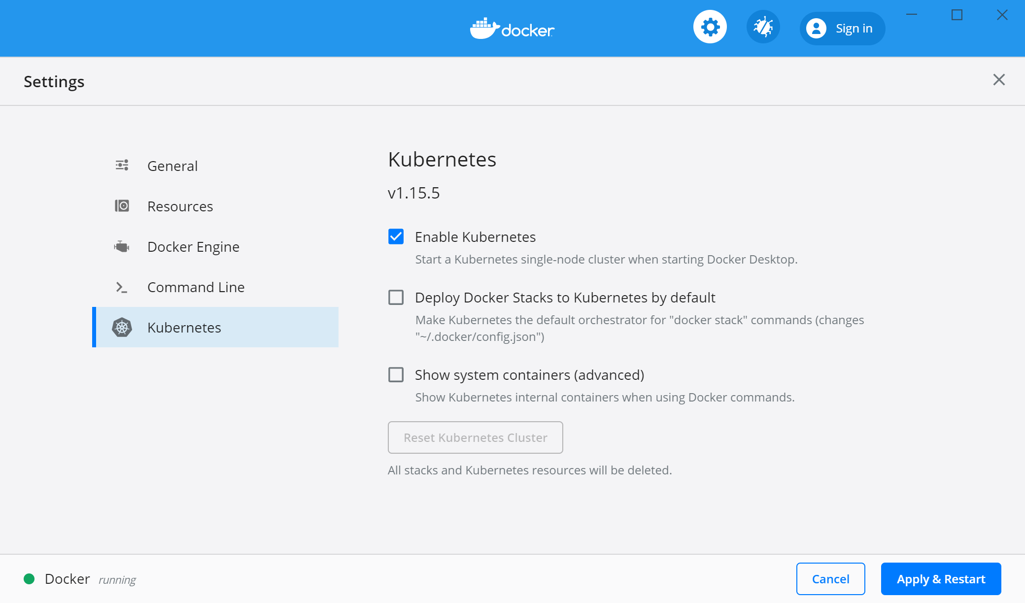 Docker Windows 10 General Kubernetes