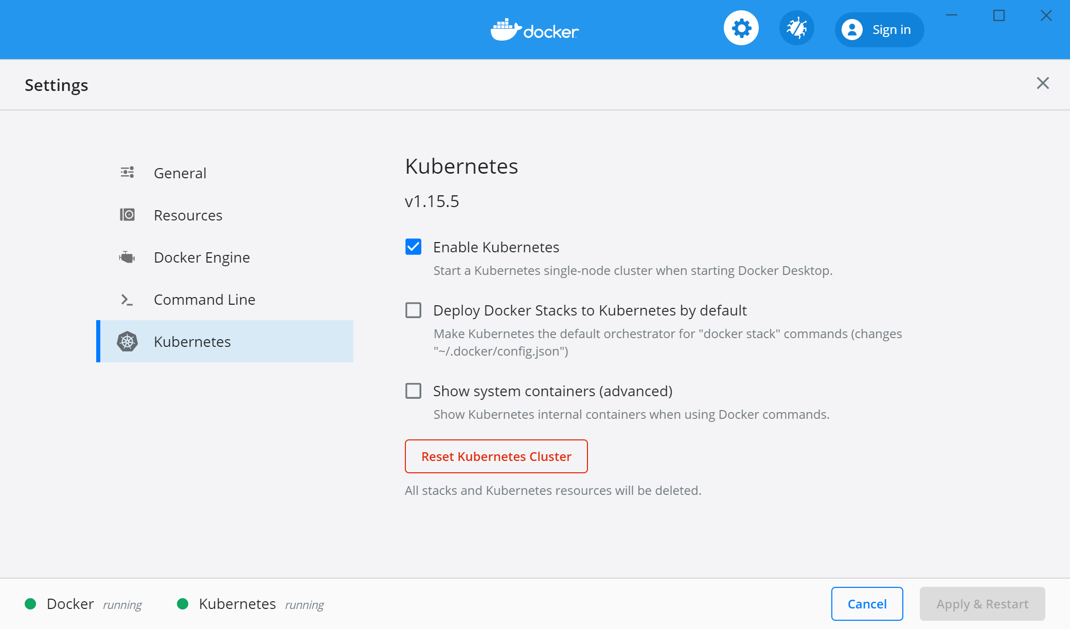 Docker Windows 10 General Kubernetes