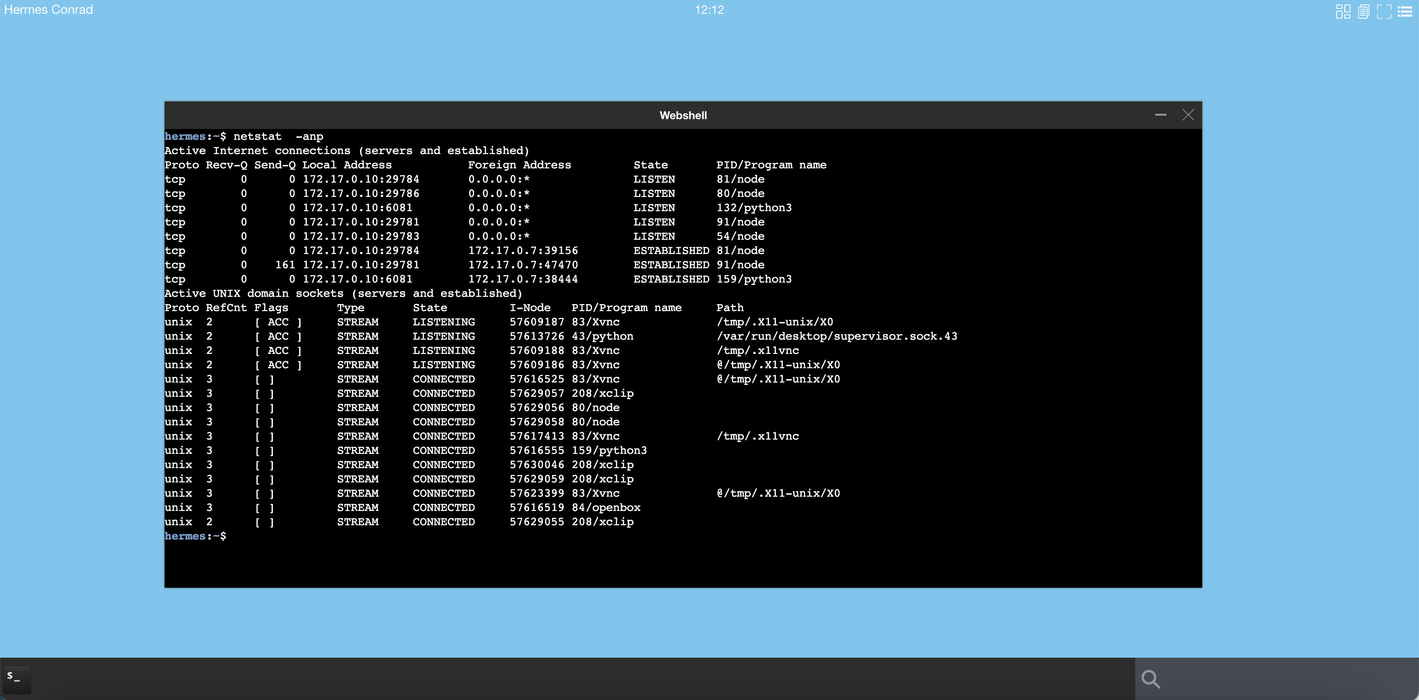 netstat-nolistentcp