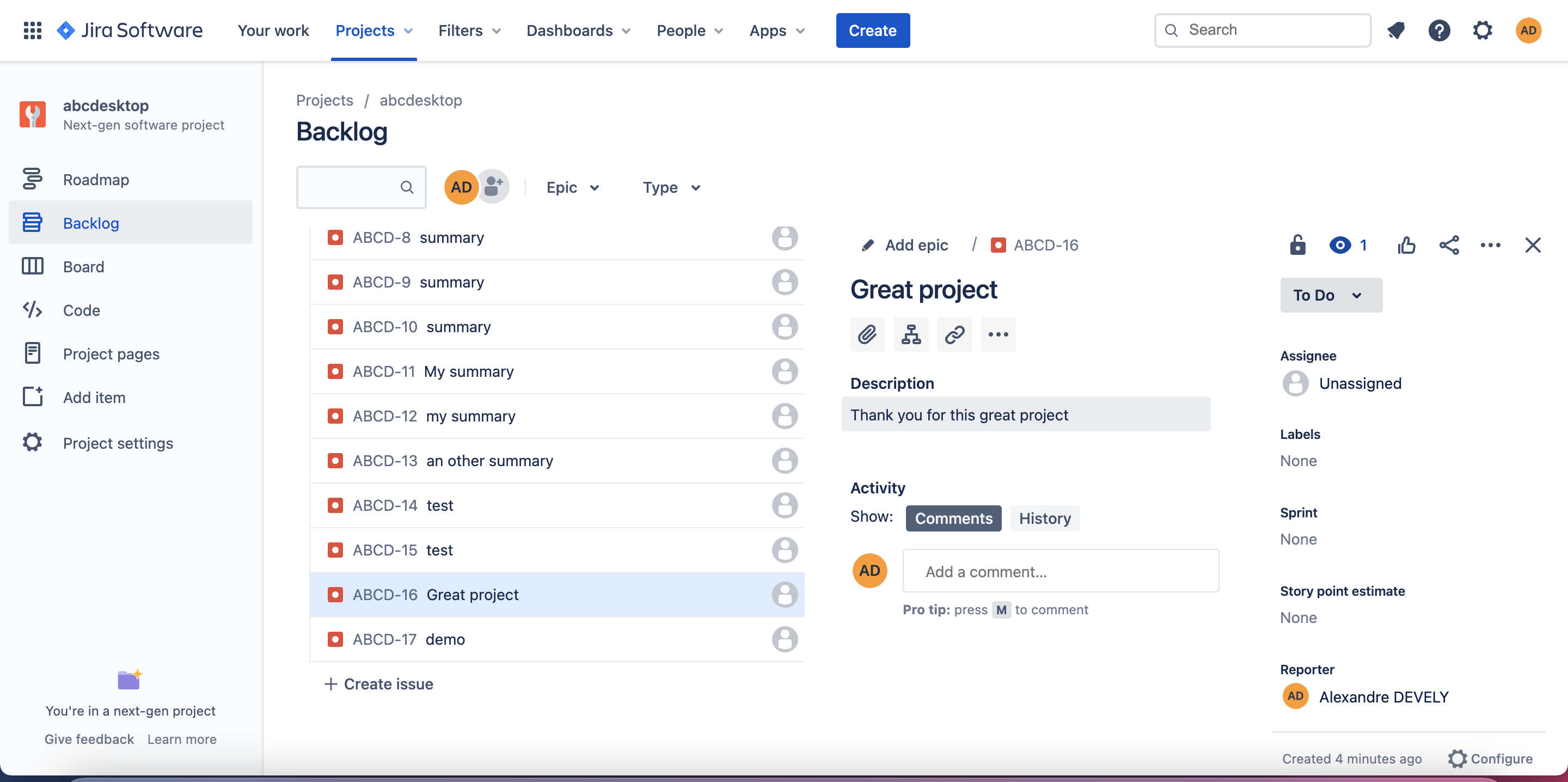 fill issue jira