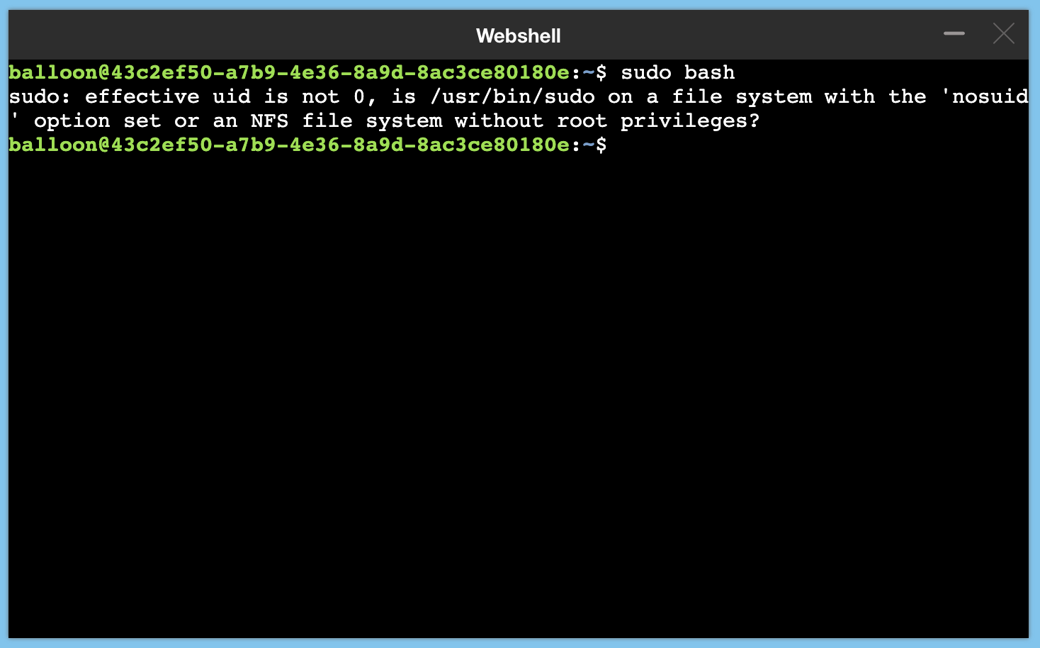 effective uid is not 0