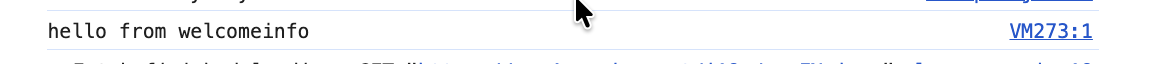 welcomeinfo console log
