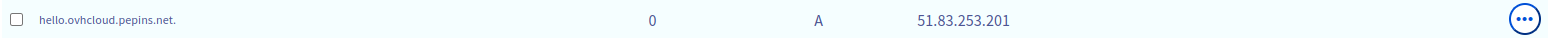 ovh console domain record added