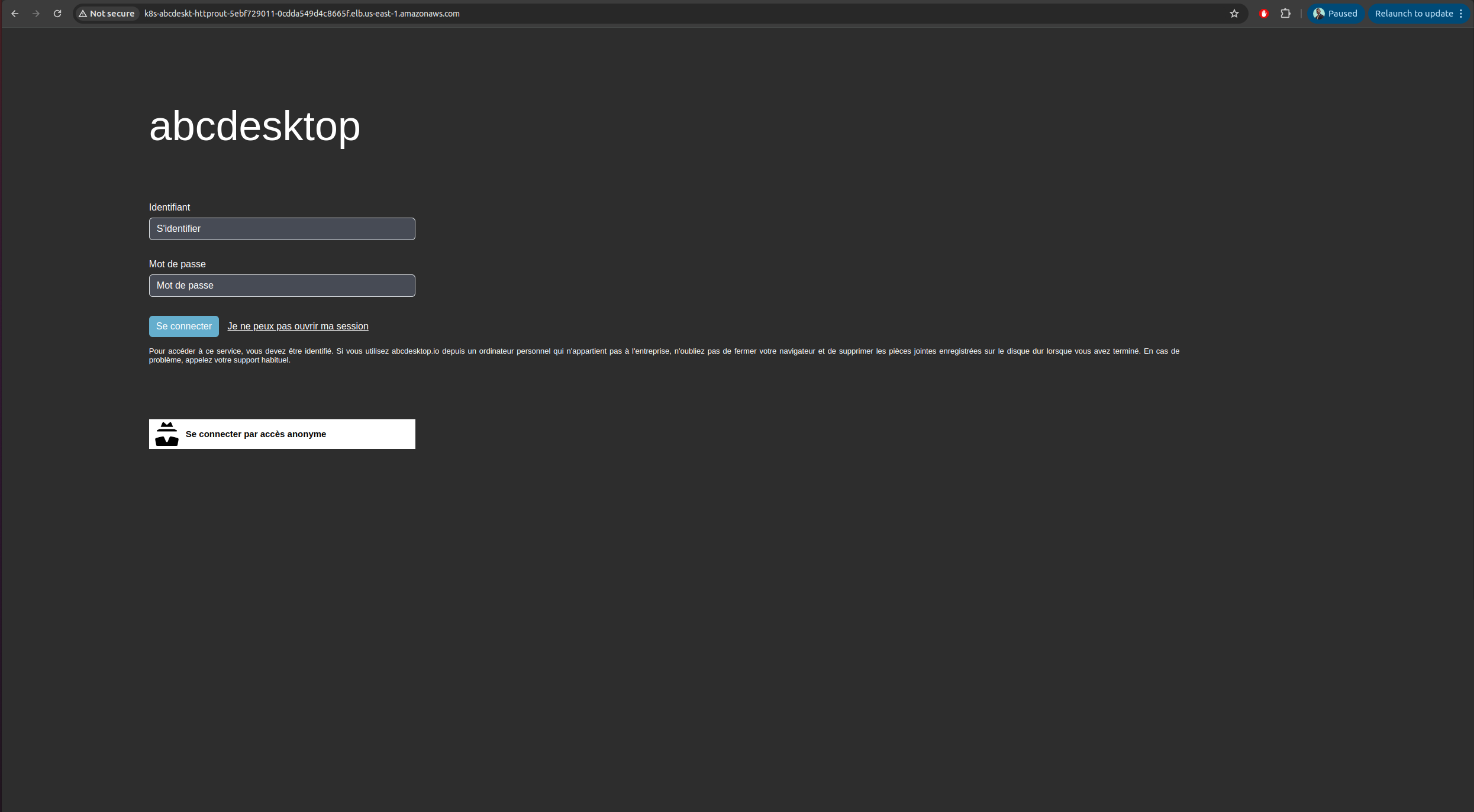 web browser to reach your abcdesktop service