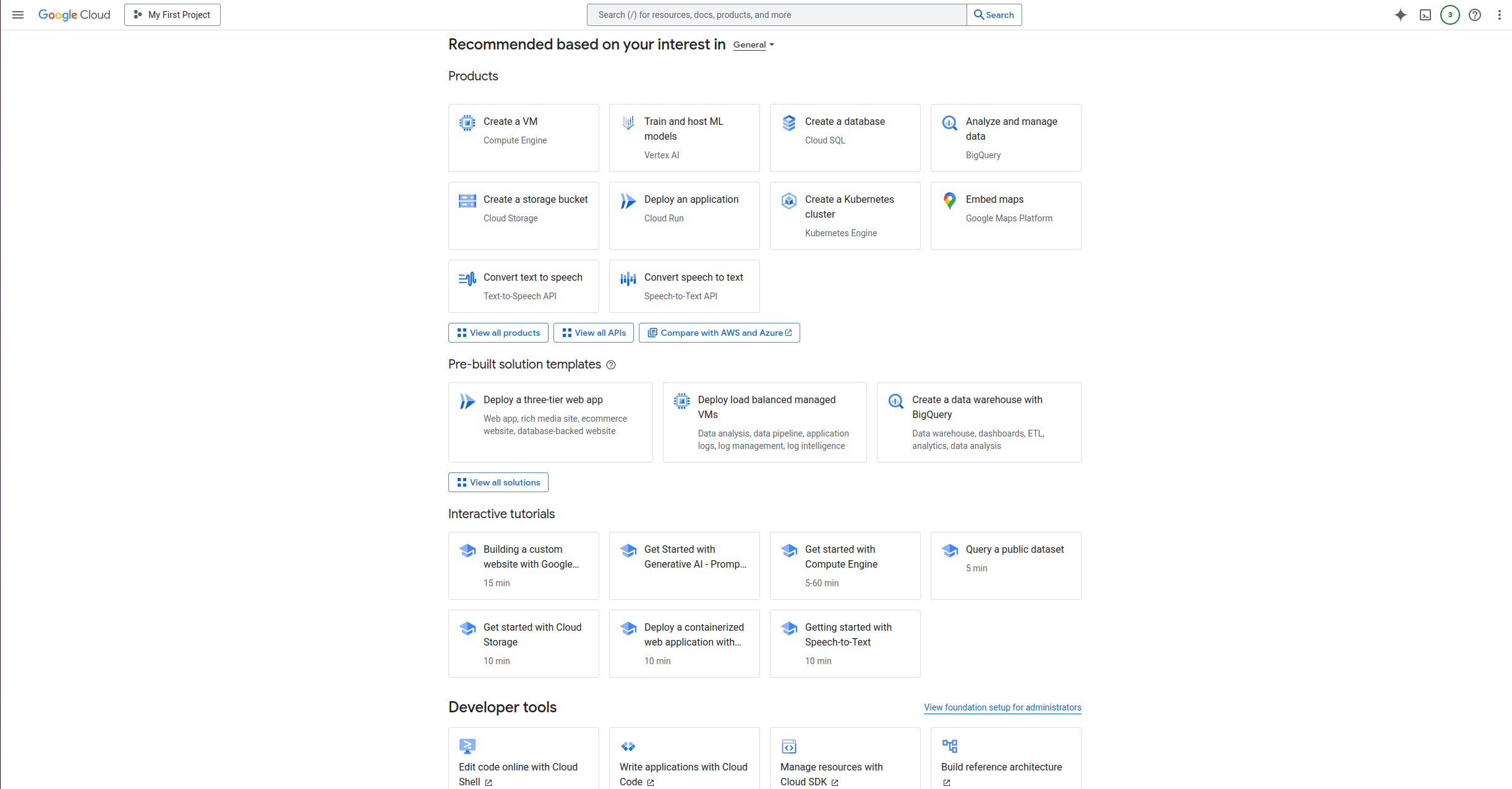 gcp console overview