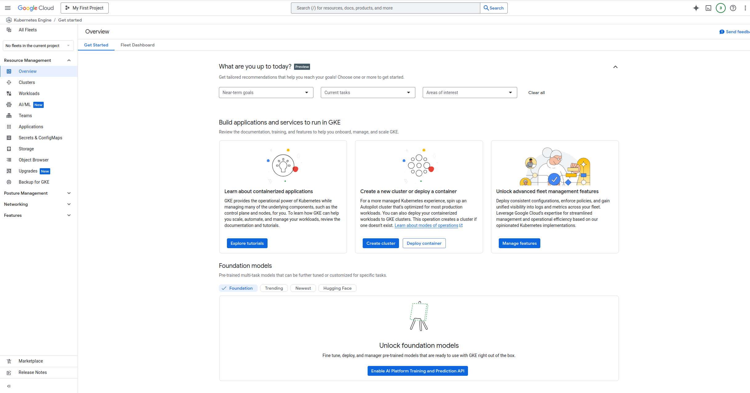 gcp kubernetes app page