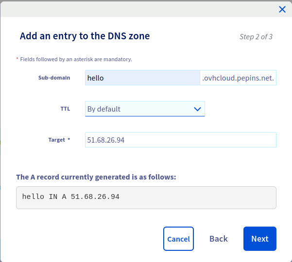 ovh console domain overview