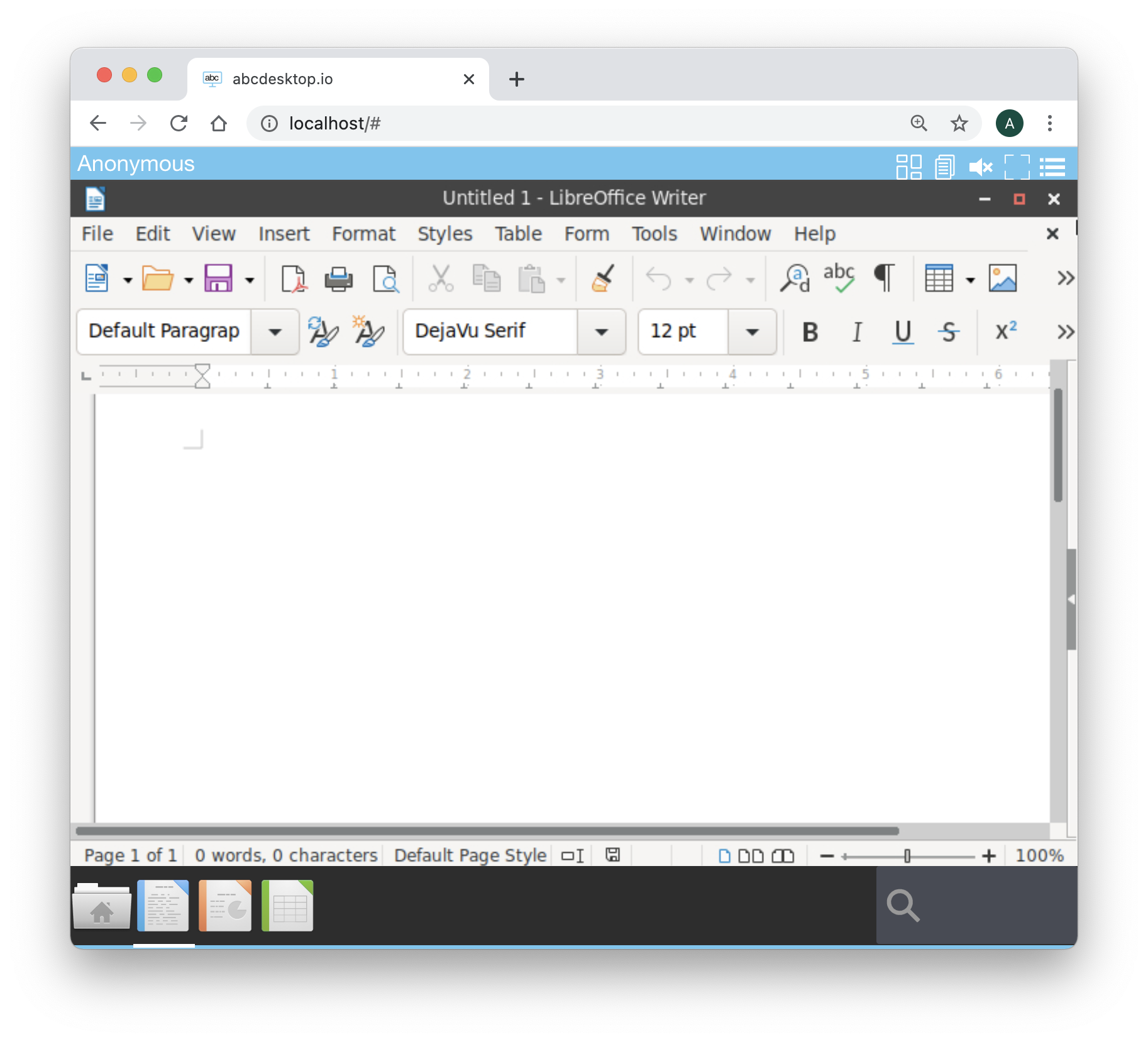LibreOffice Writer in en_US
