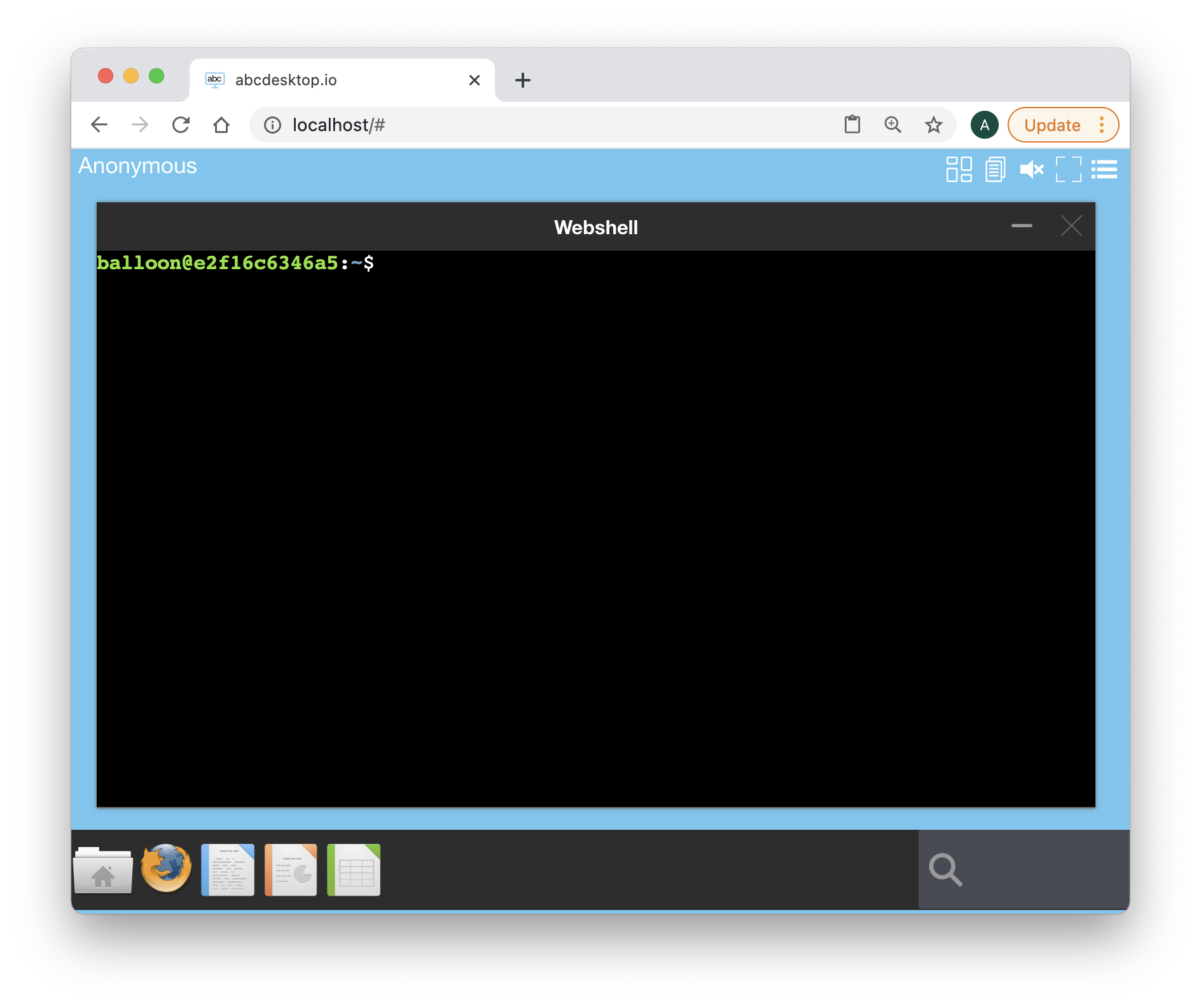 abcdesktop.io terminal web shell icon